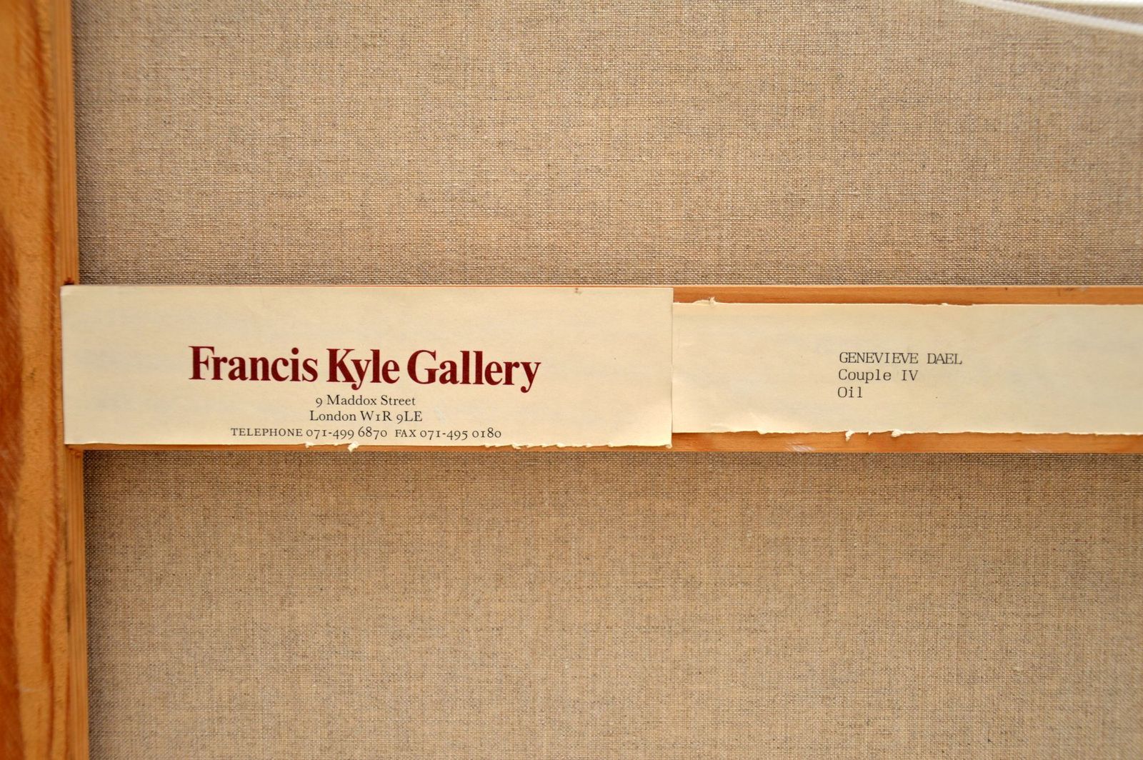 photo for sale Oil Painting By Genevieve Dael – Couple IV.
