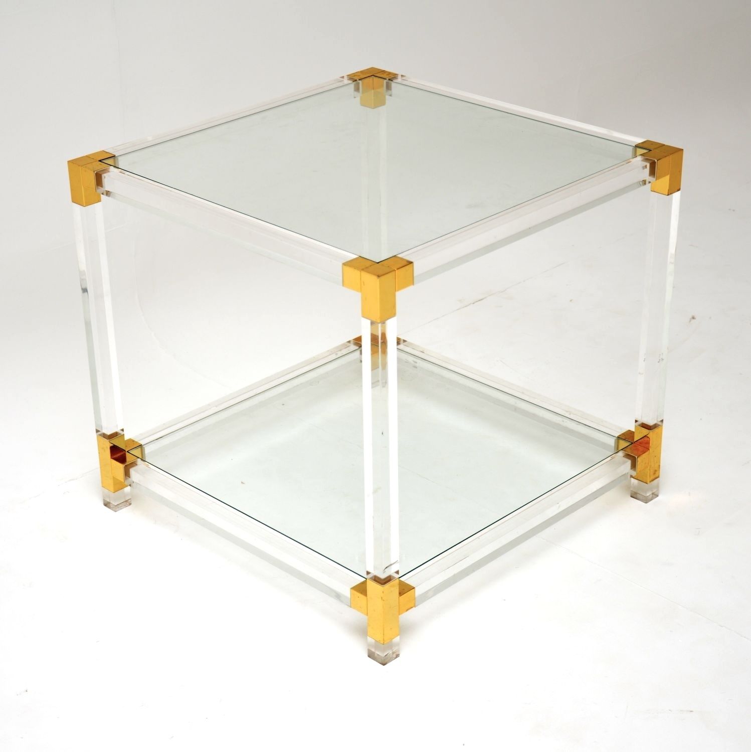 Vintage Italian Lucite And Glass Coffee / Side Table. photo for sale
