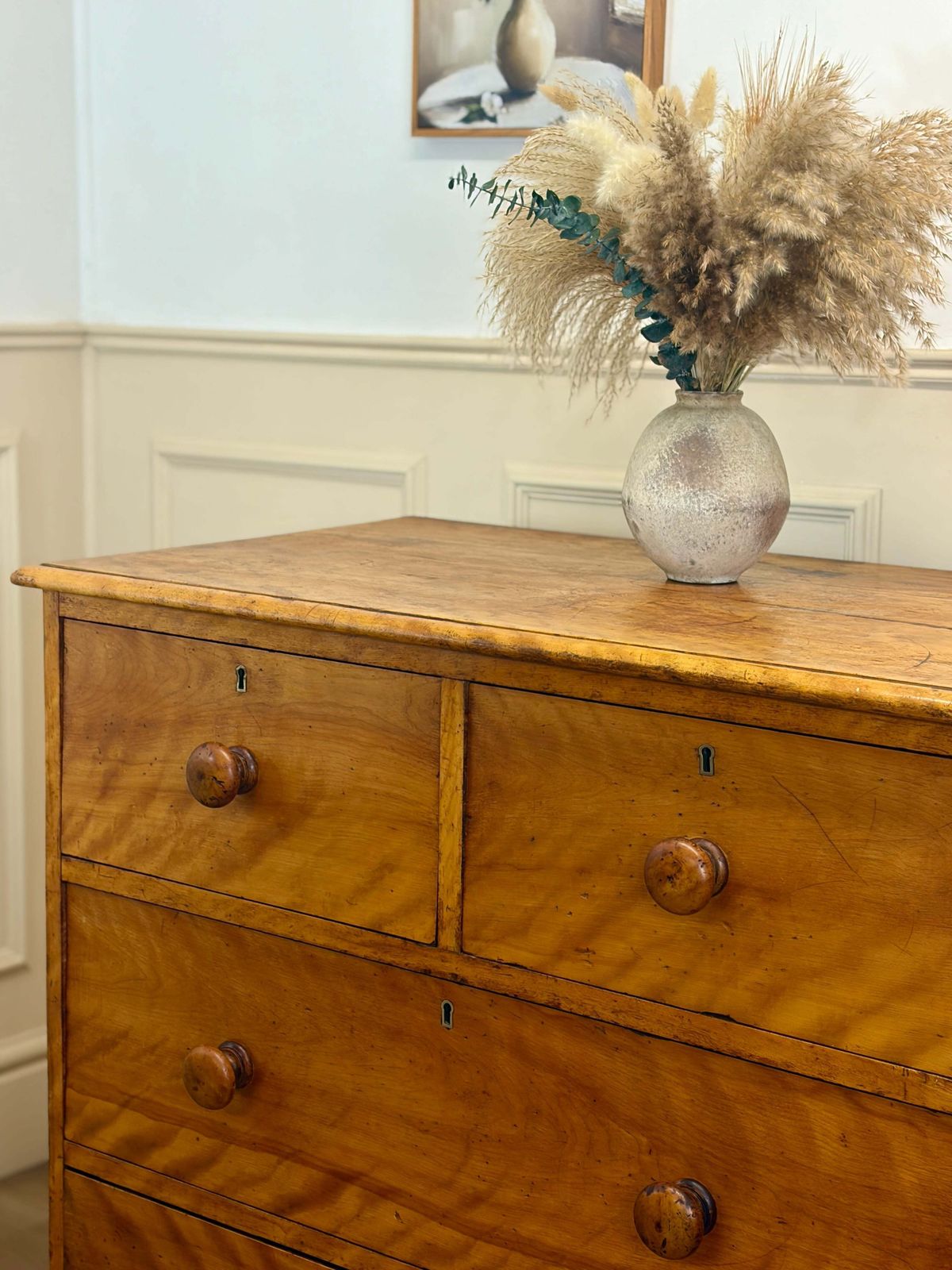 Antique Heal & Son Bleached Satin Birch Chest Of Drawers. photo furniture