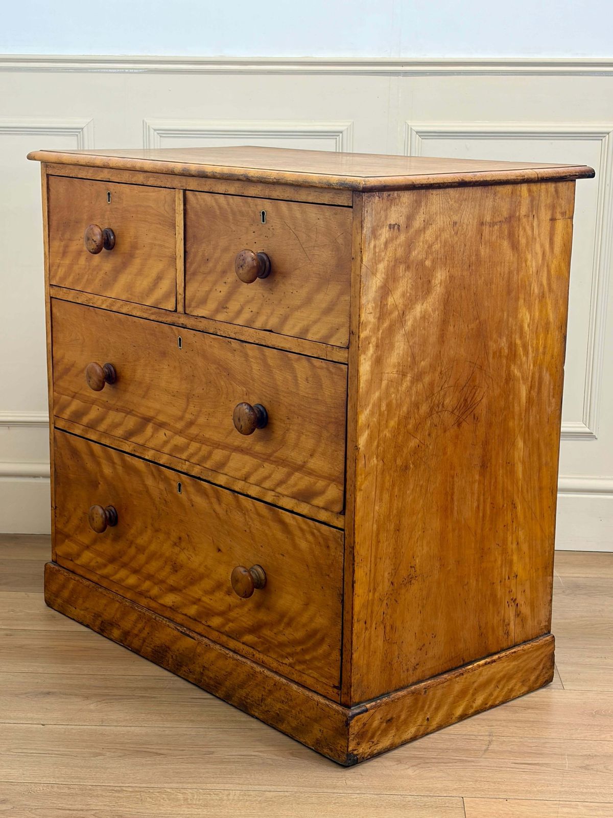 Antique Heal & Son Bleached Satin Birch Chest Of Drawers. photo buy