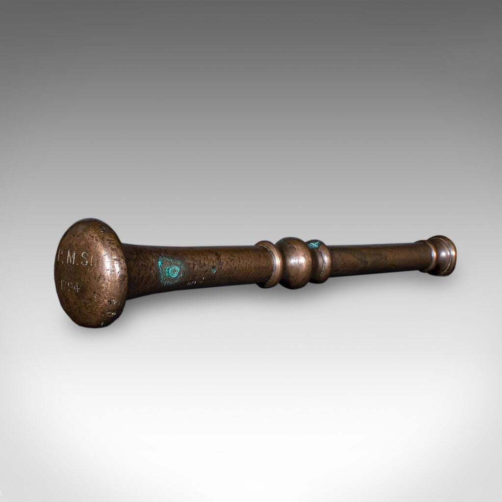 Home Decor Antique Chemist's Counter Mortar & Pestle, English, Bronze, Apothecary, Georgian. photo