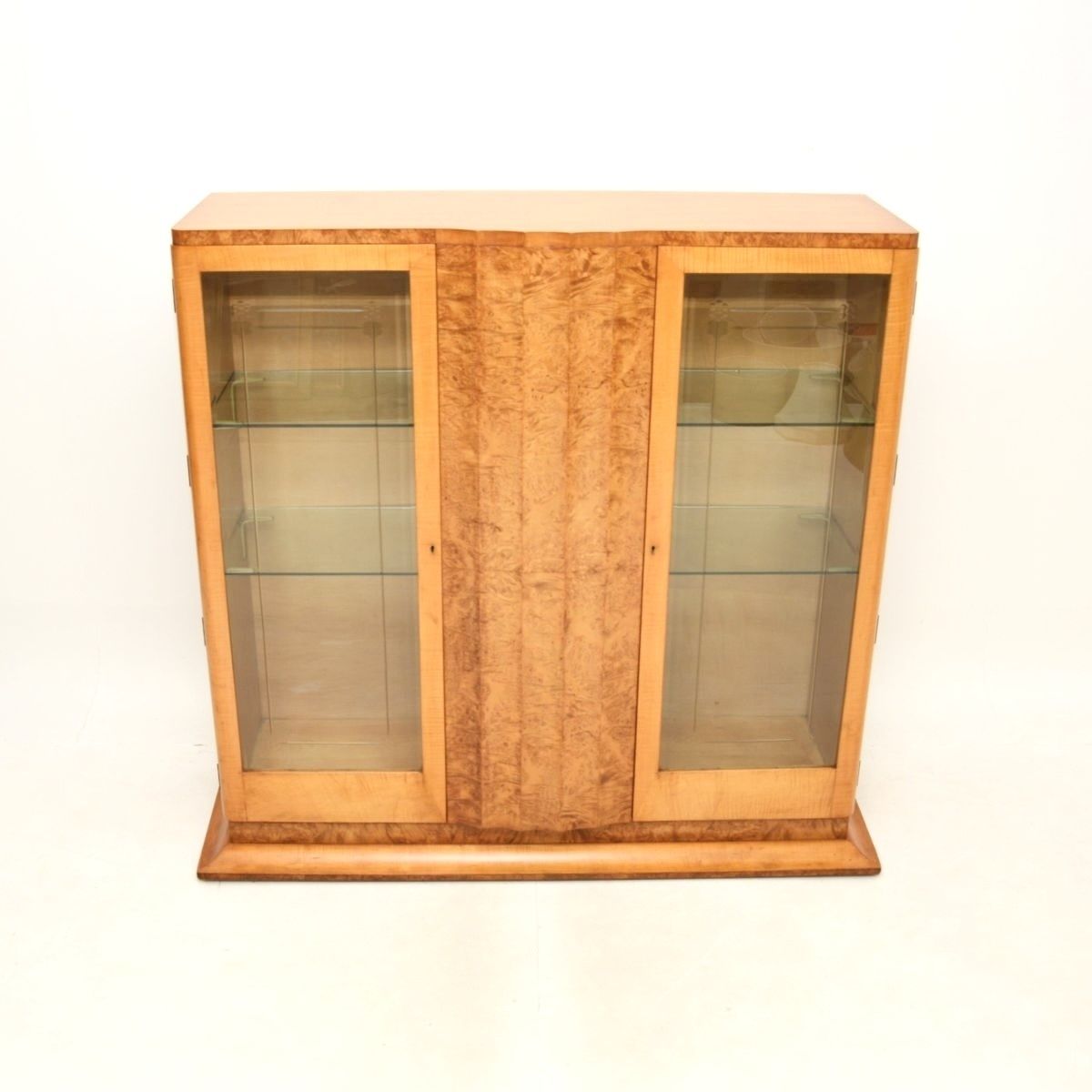 Art Deco Burr Walnut And Sycamore Bookcase / Cabinet By Epstein. photo Furniture