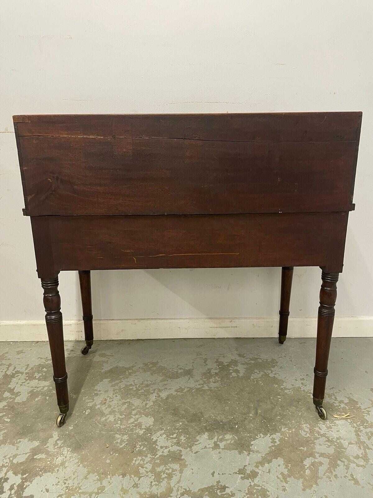 photo buy Antique Writing Desk With Raised Back & Drawers Desk On Castors.