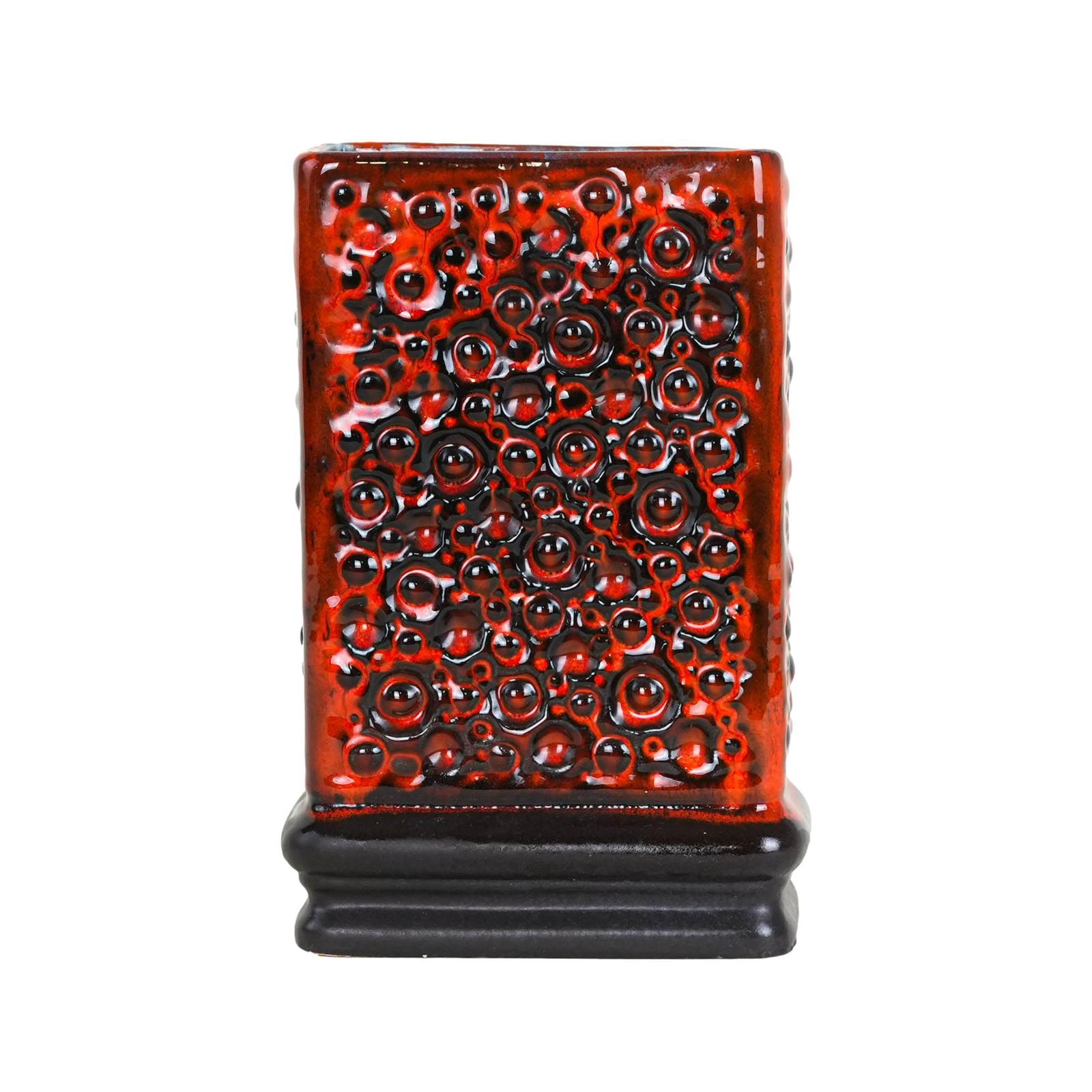 Vase rouge Fat Lava, design allemand, années 1960, fabriqué en Allemagne de l'Ouest