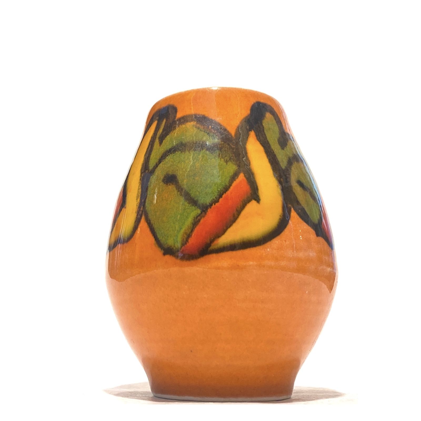 Poole Pottery Orange Delphis Vase, Shape 31 By Janet Laird, Mid Century Modern Ceramics photo 50.0