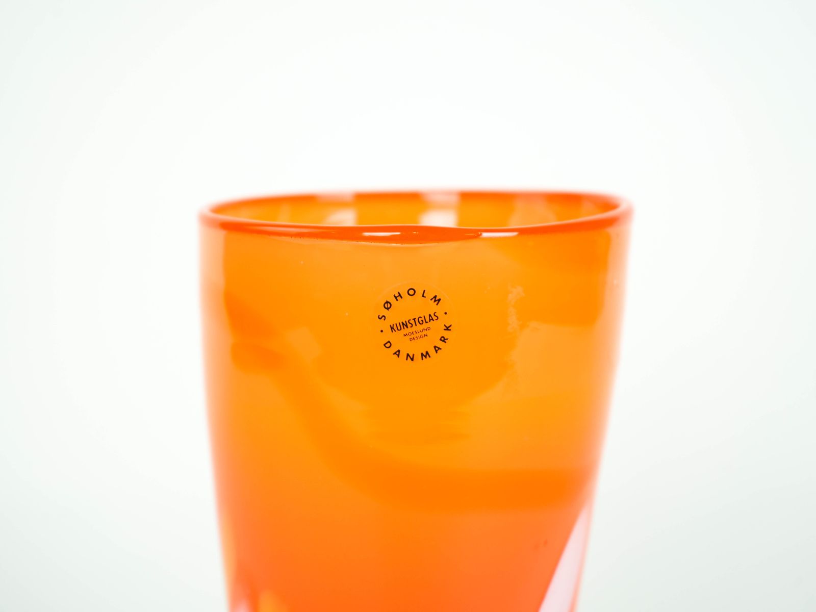 Orange Glass Vase, Danish Design, 1960s, Manufactured By Søholm photo Home Decor