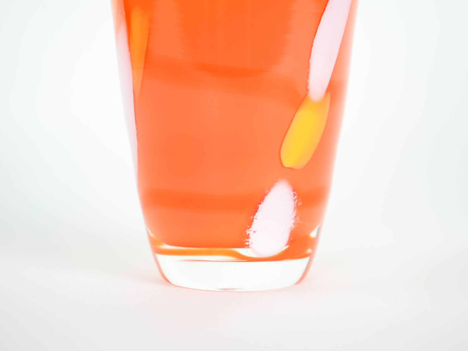 Vase en verre orange, design danois, années 1960, fabriqué par Søholm photo 379.0