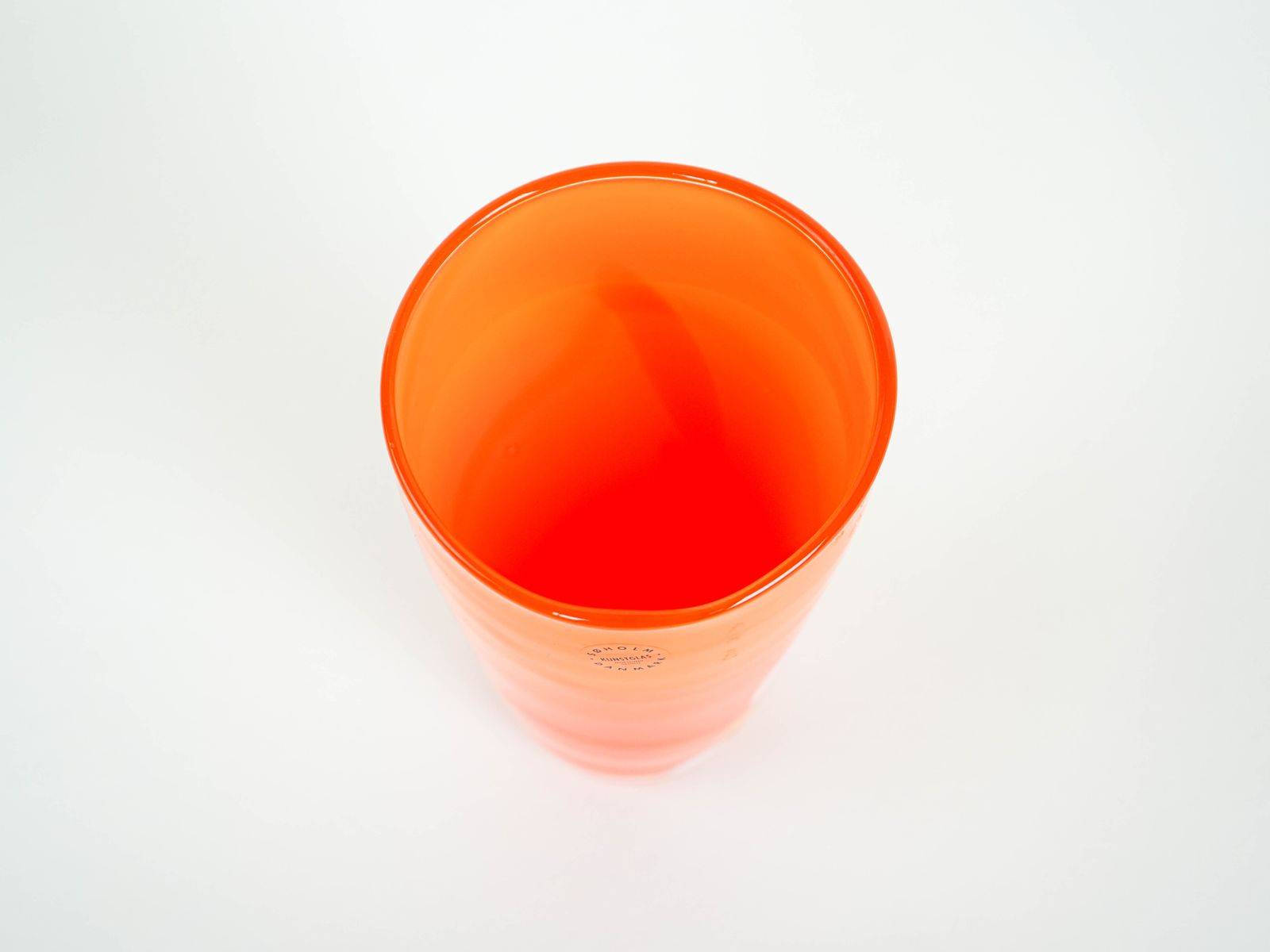 Orange Glass Vase, Danish Design, 1960s, Manufactured By Søholm photo vinterior
