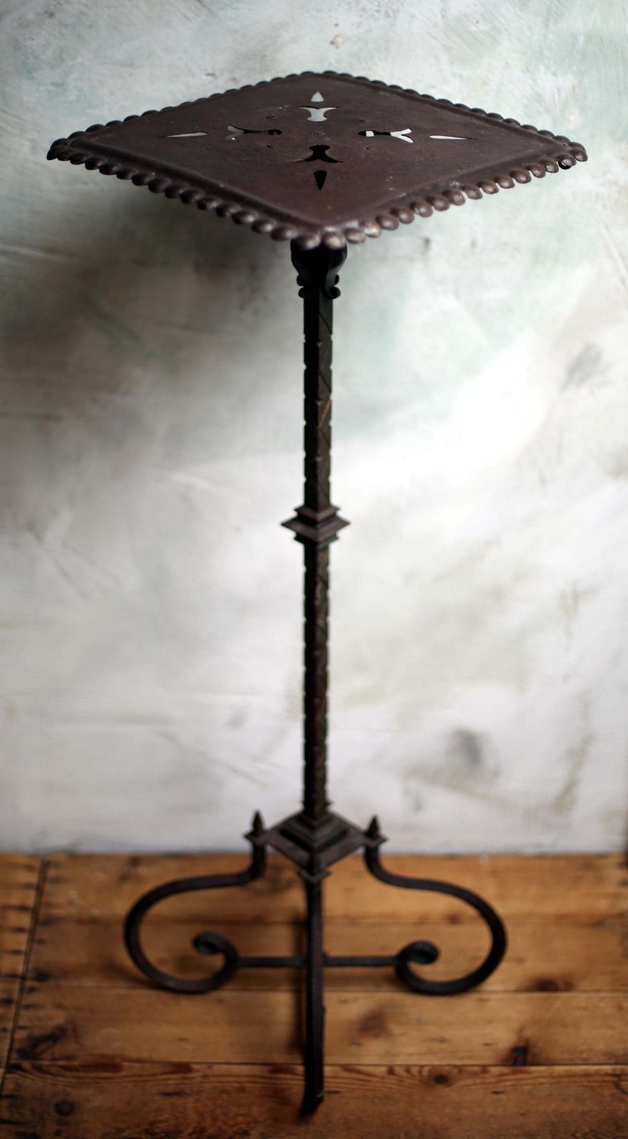 Antique French Wrought Iron Podium Neo Gothic Plant Stand photo Home Decor