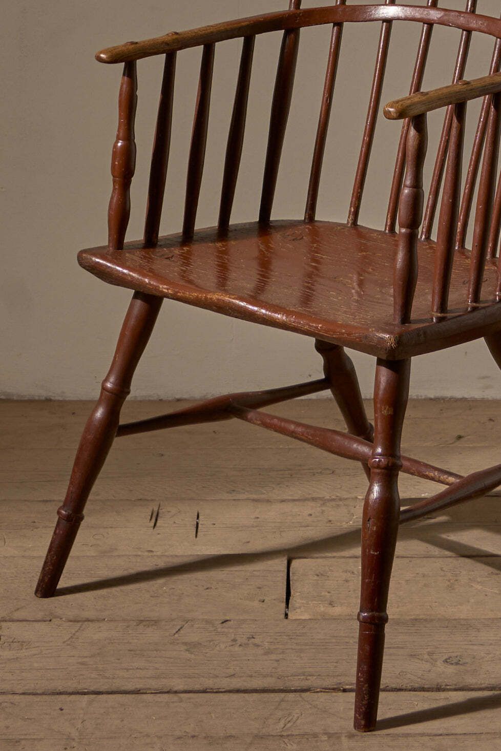 18th Century Original Brown Painted Hoop Back Windsor Chair photo furniture