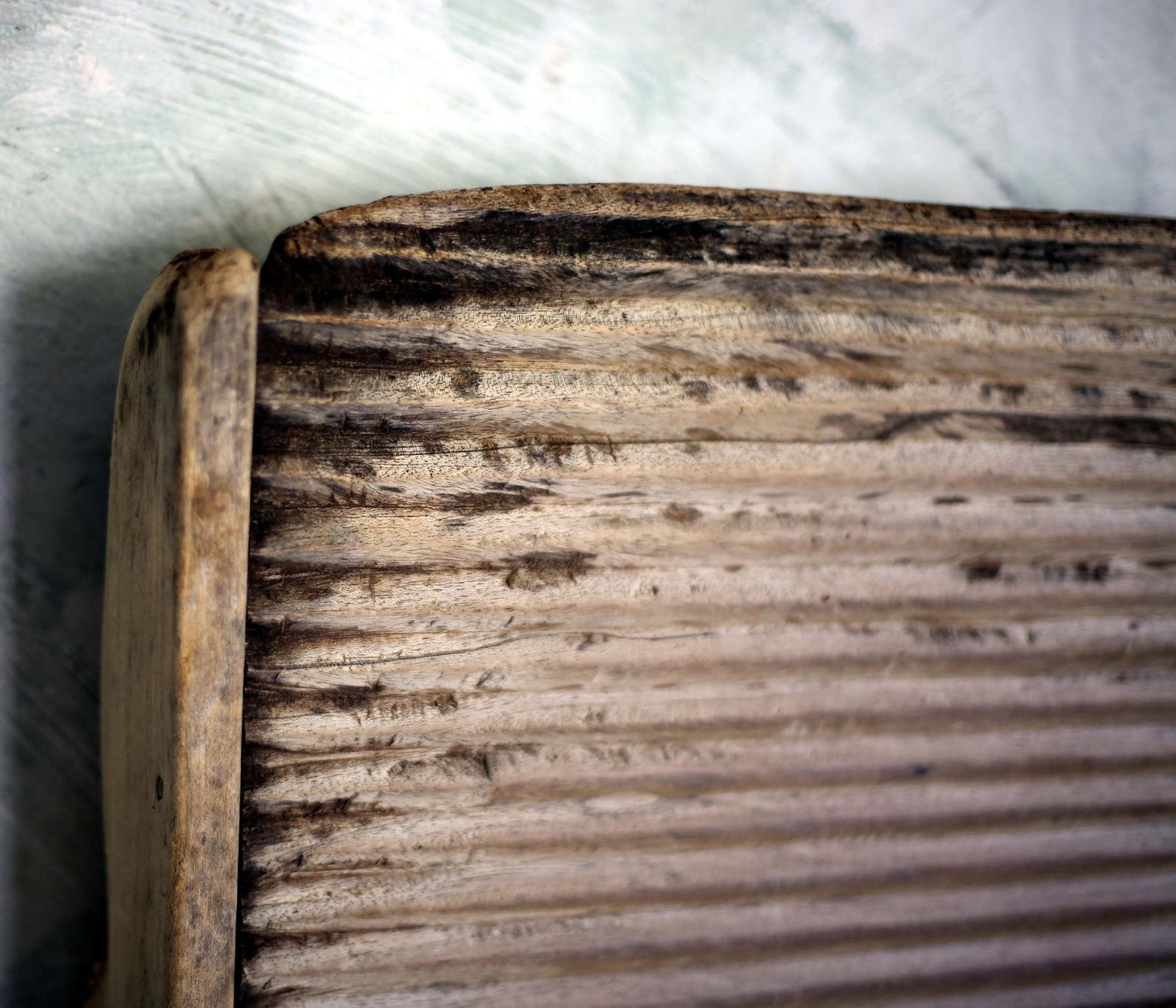 Large Antique French Wash Board Old Wooden Laundry Bleached Scrubbing Washboard Draining photo buy