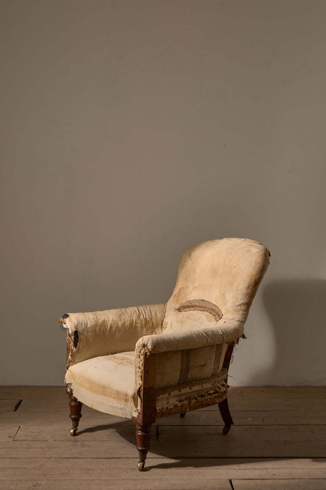19th Century English Country House Deep Seated Spoon Back Armchair