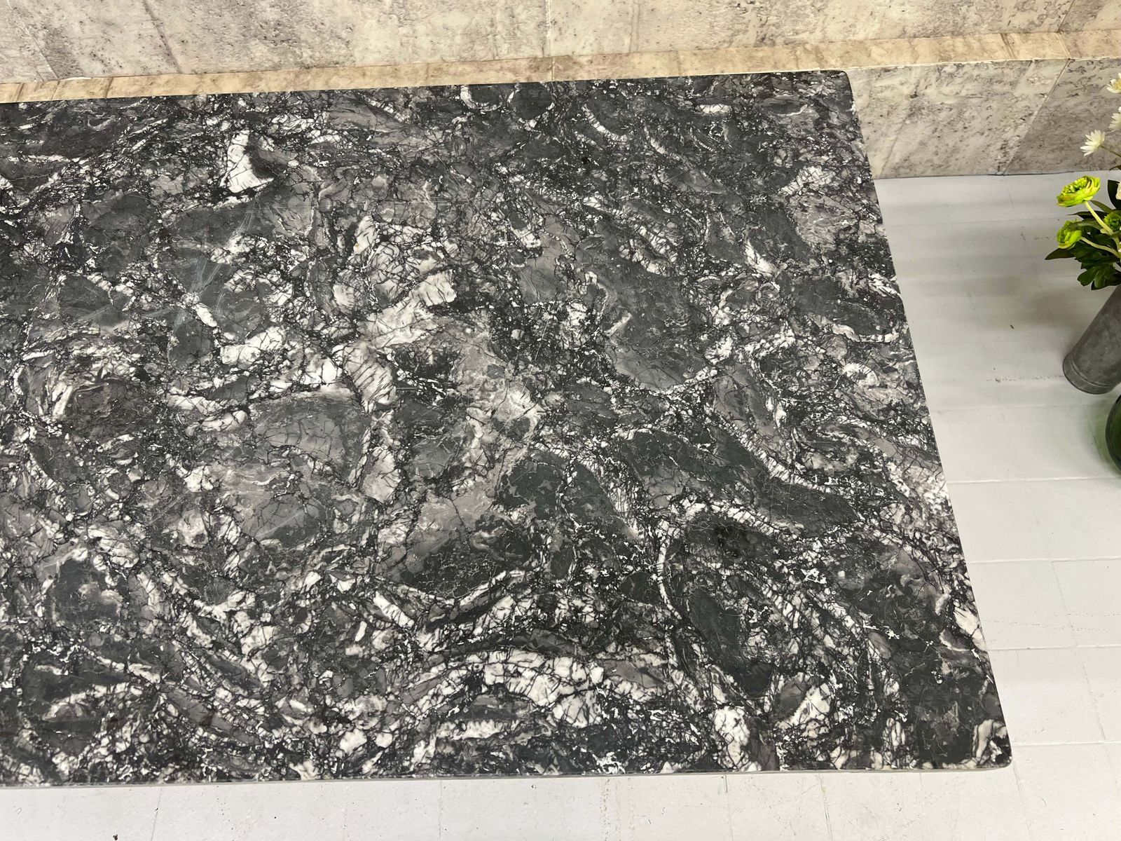 Large French Black Marble And Cast Iron Bistro Table photo buy