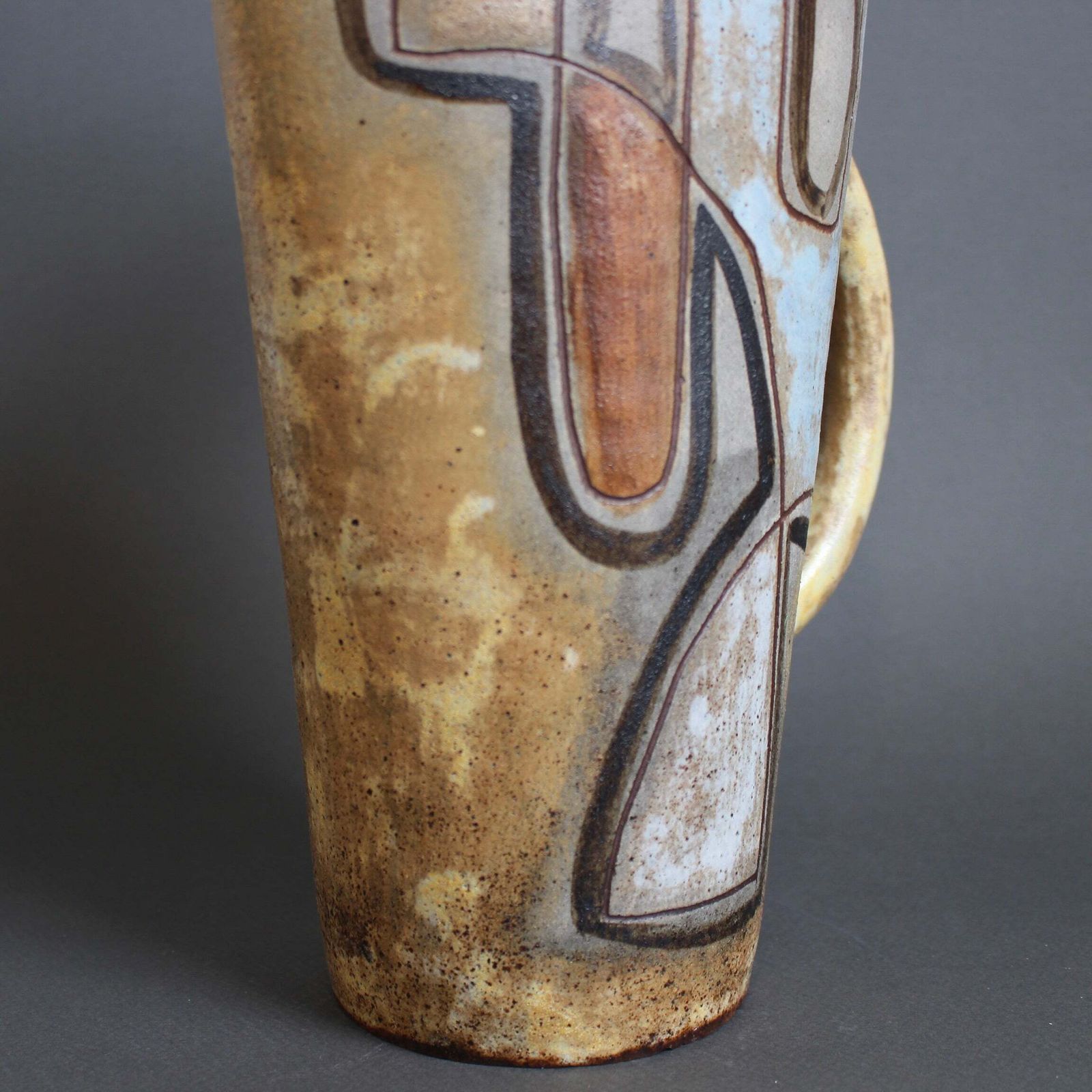 Home Decor French Vintage Ceramic Pitcher With Abstract Motif By Alexandre Kostanda (Circa 1960s) photo