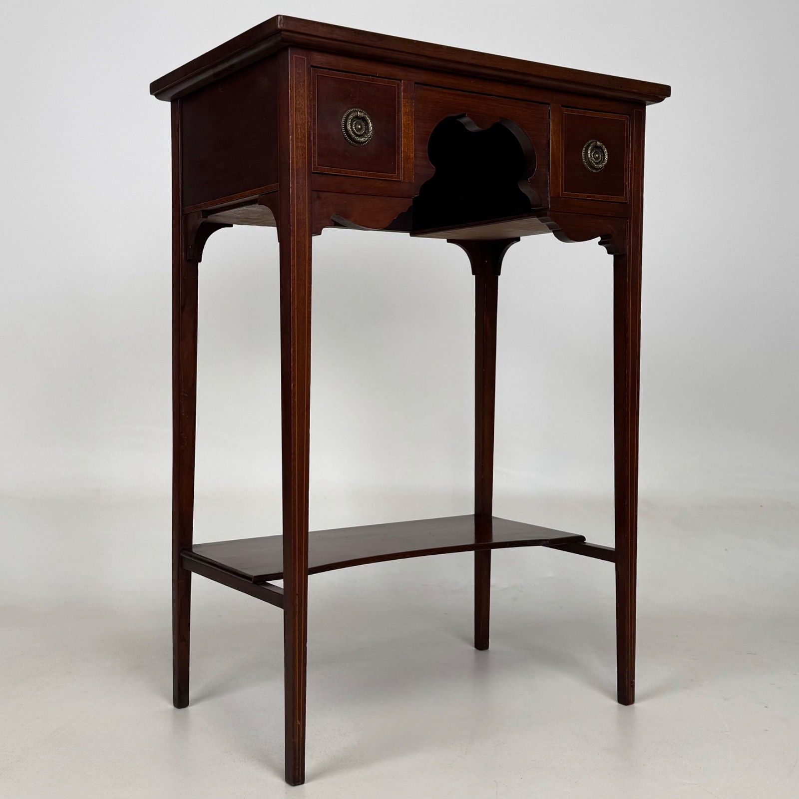 Antique 20th Century Edwardian Side Table In Mahogany ( Af 5789 ) photo vintage