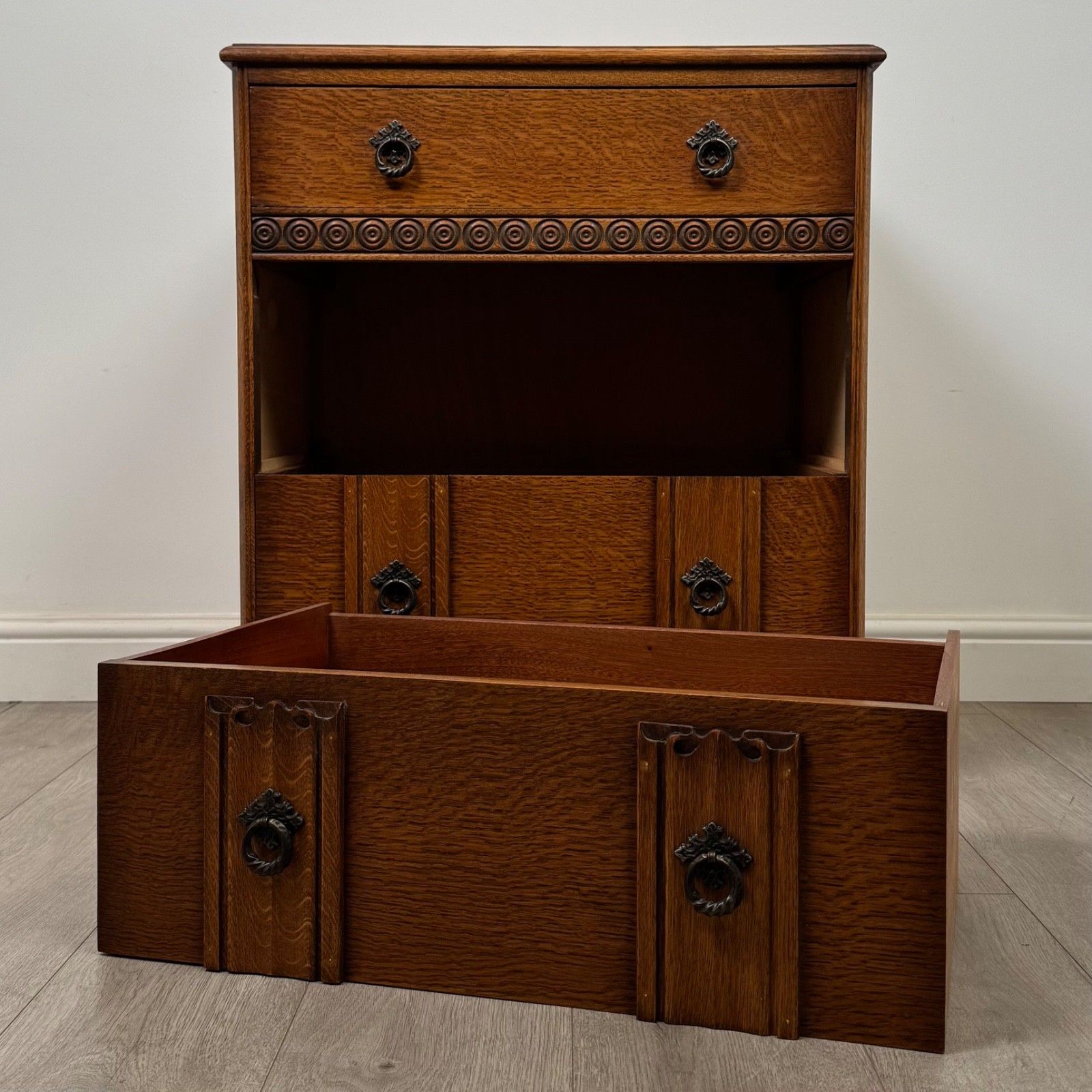 photo for sale Antique 20th Century Edwardian Chest Of Drawers In Oak ( Af 5769 )