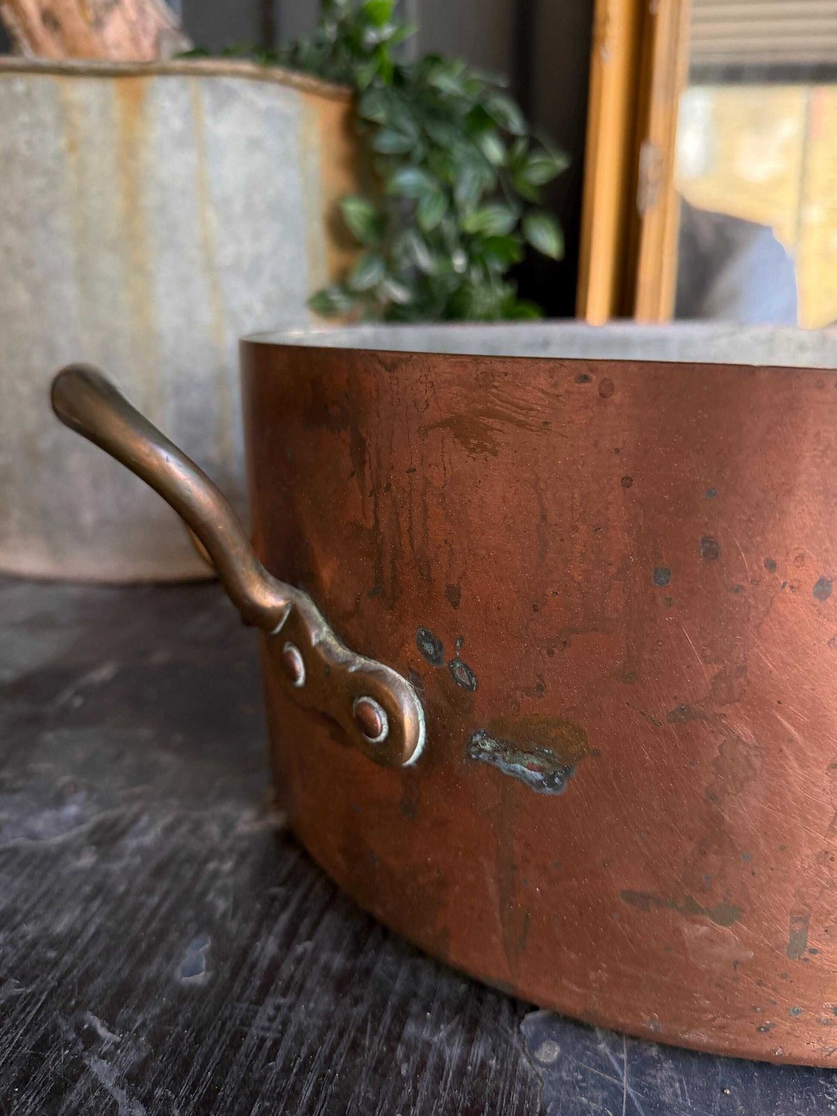 Antique Copper Pot, 1800s photo for sale