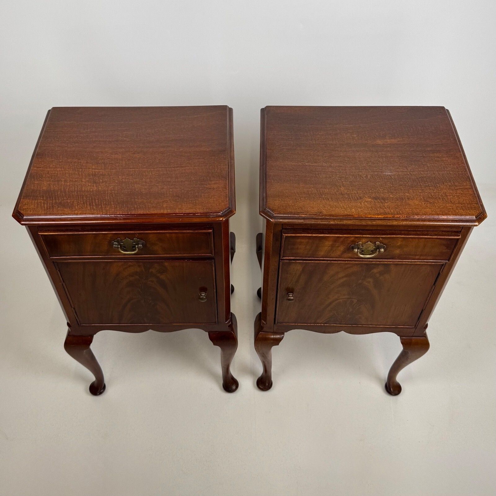 Furniture Antique 20th Century Pair Of Mahogany Bedside Cabinets ( Af 5720 ) photo