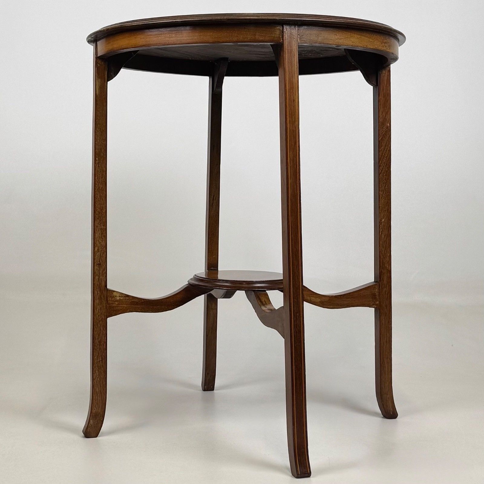 Antique 20th Century Round Edwardian Side Table In Mahogany ( Af 5784 ) photo furniture