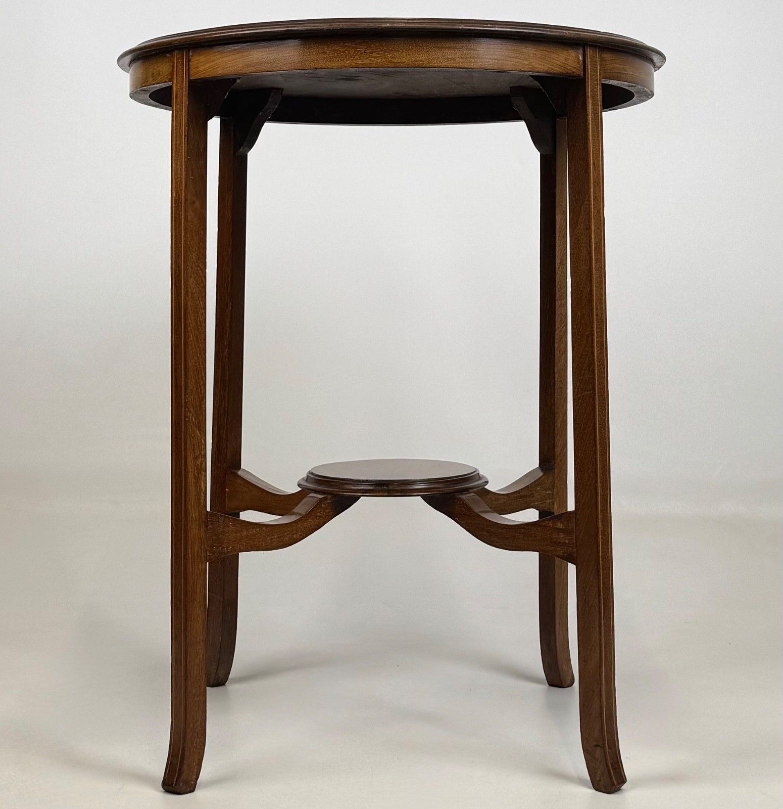 Antique 20th Century Round Edwardian Side Table In Mahogany ( Af 5784 ) photo 425.0