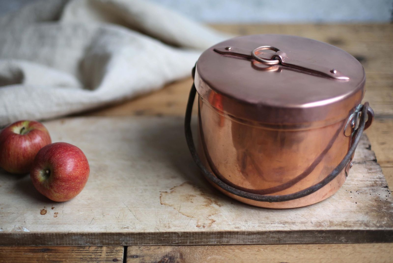 Antique French Stew Pan Copper Stock Pot Professional Quality Dutch Oven Daubiere photo buy
