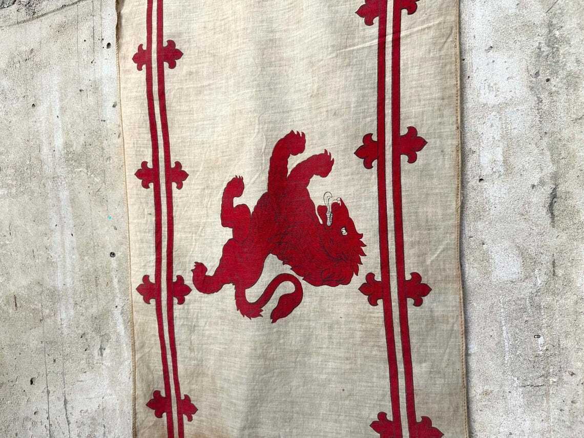 Vintage Royal Banner Of Scotland Rampant Lion Flag photo vinterior
