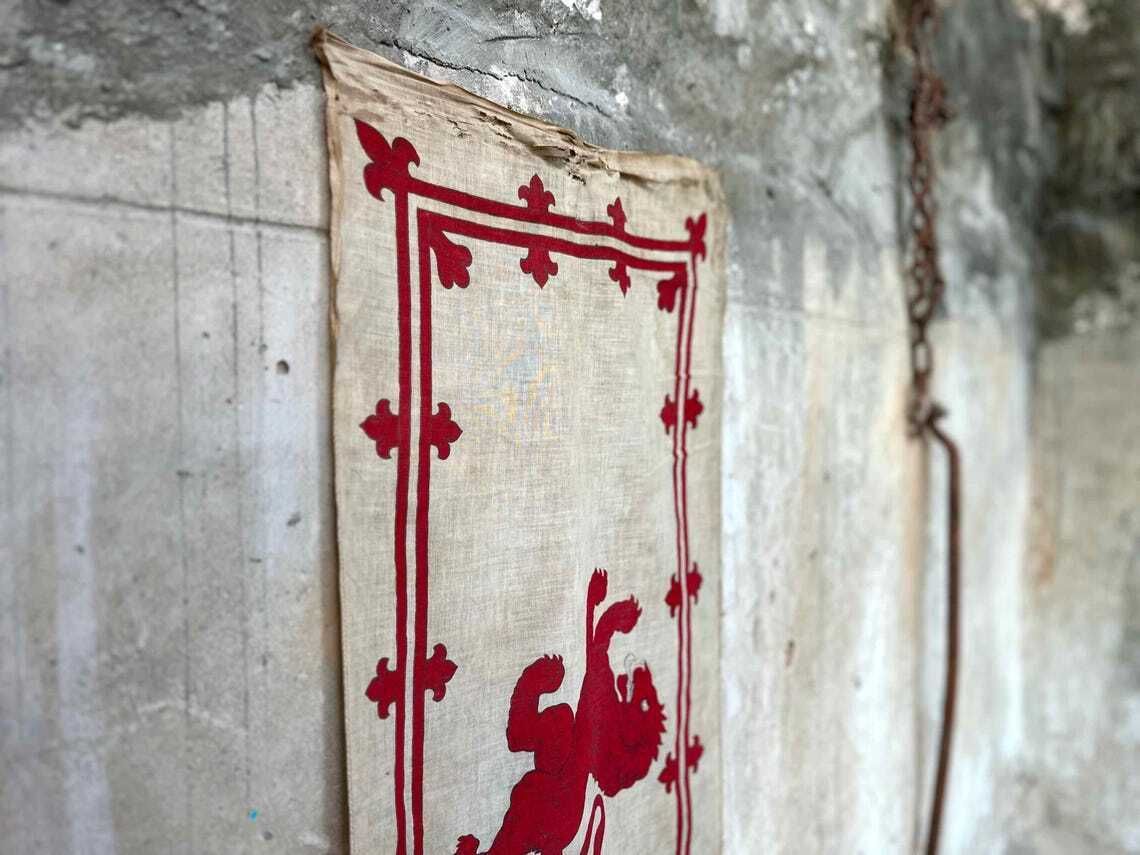 Vintage Royal Banner Of Scotland Rampant Lion Flag photo vintage