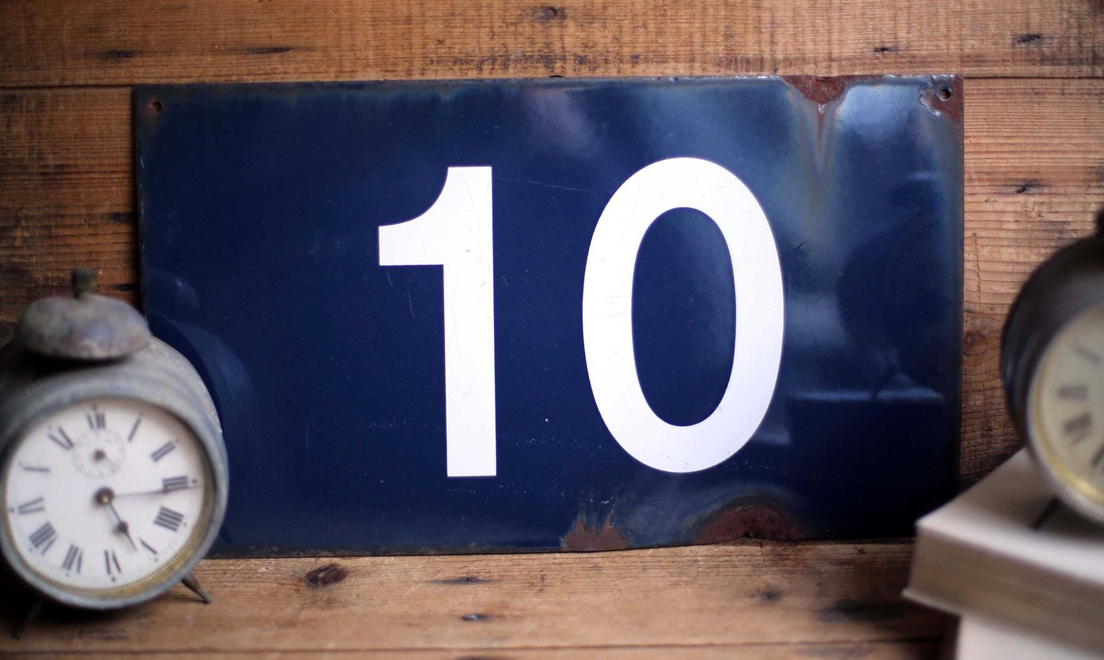 Sncf Enamel Number 10 Large French House Number Ten Blue Metal Wall Plaque Sign photo Home Decor