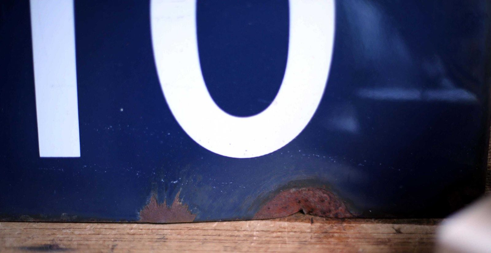 Sncf Enamel Number 10 Large French House Number Ten Blue Metal Wall Plaque Sign photo vinterior