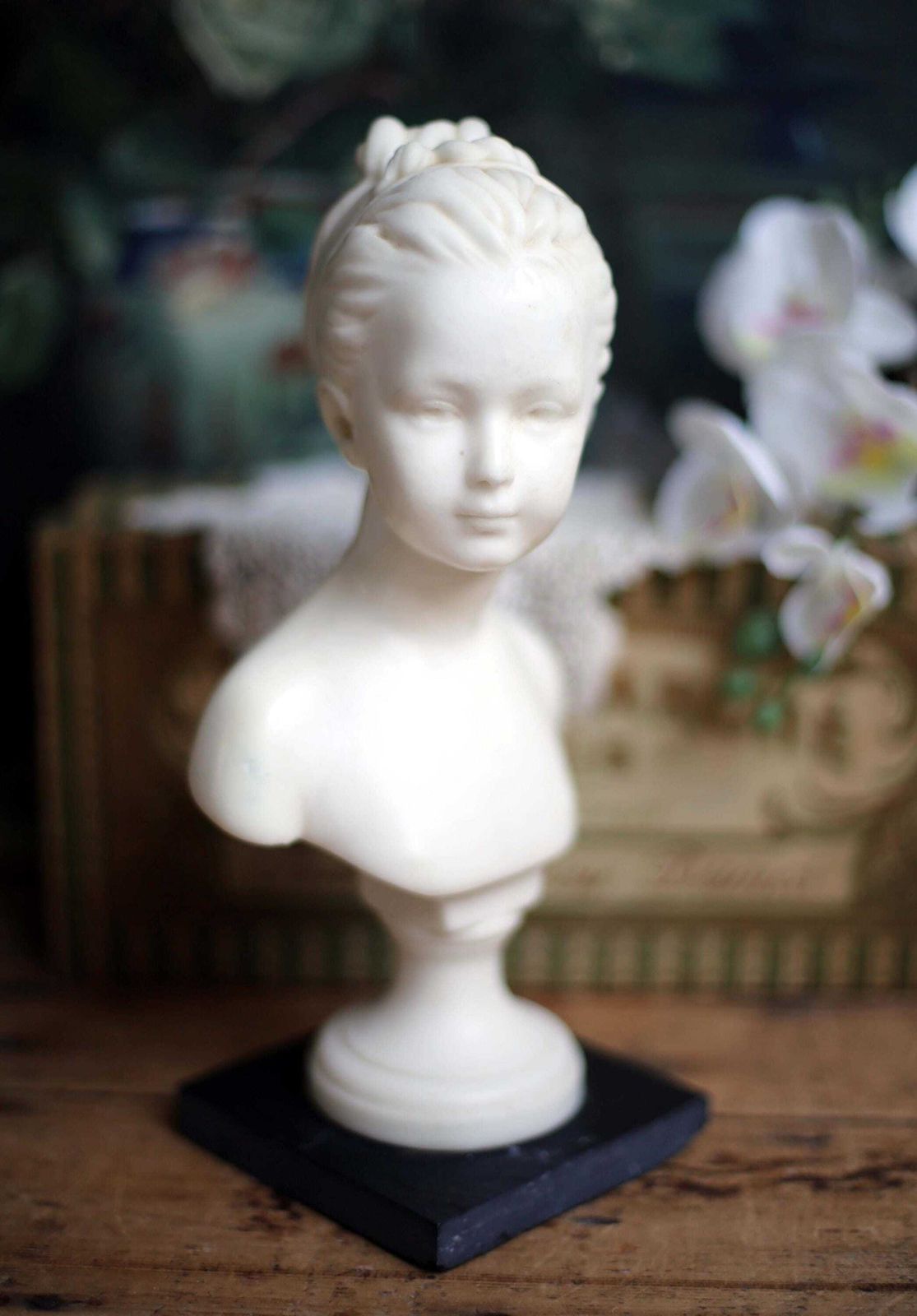 Antique French Wax Bust Of Louise Brongniart Statue Young Girl Figurine Neoclassical Style Embil D Apres Houdon photo 135.0