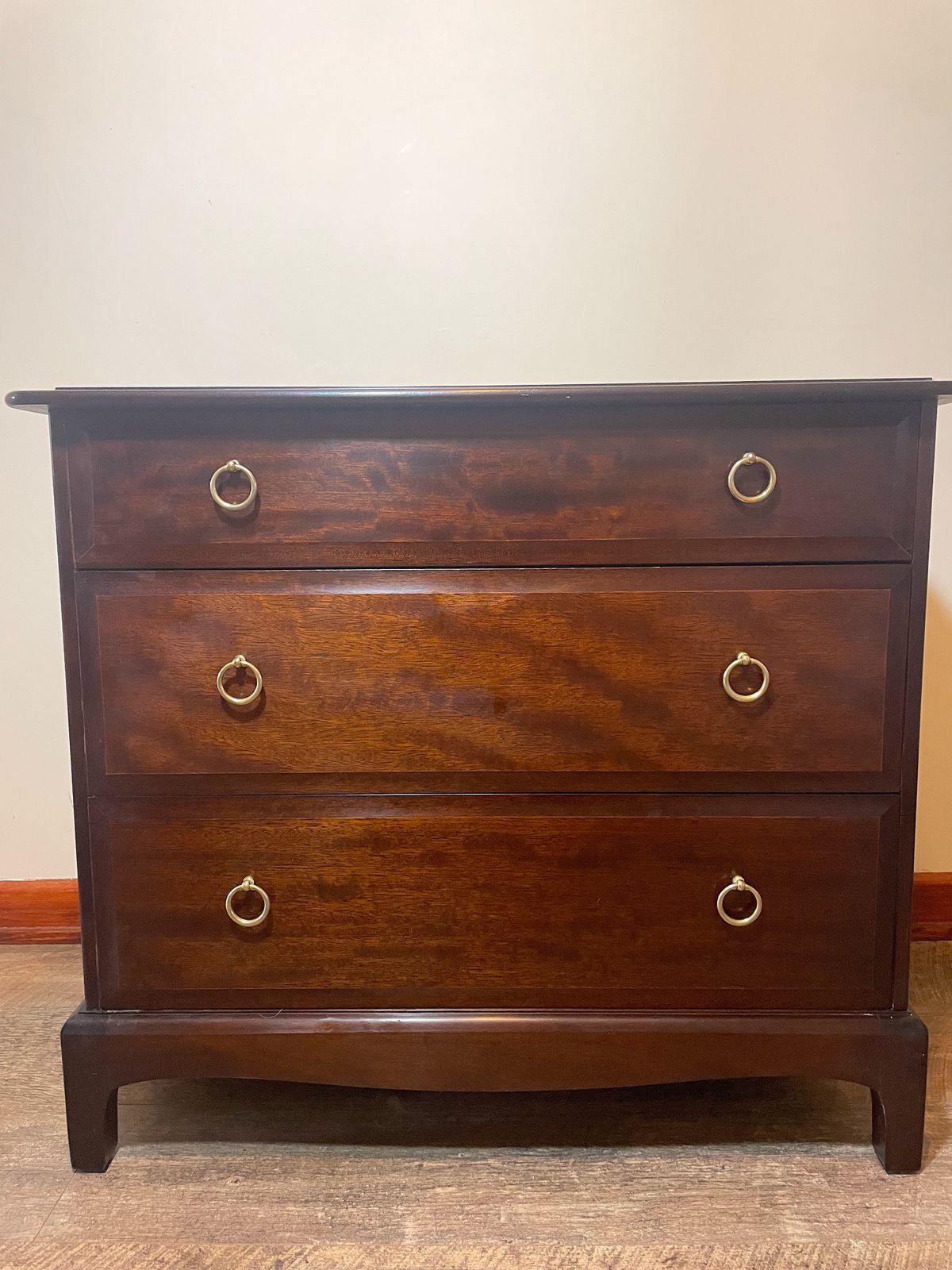 Elegant Vintage Stag Mahogany Veneer 3 Drawer Chest photo vintage
