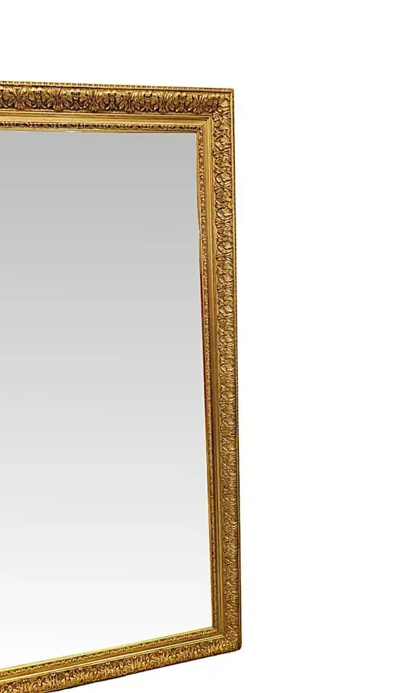 A Very Fine And Unusual 19th Century Large Giltwood Overmantel Mirror Of Simple Design photo Home Decor
