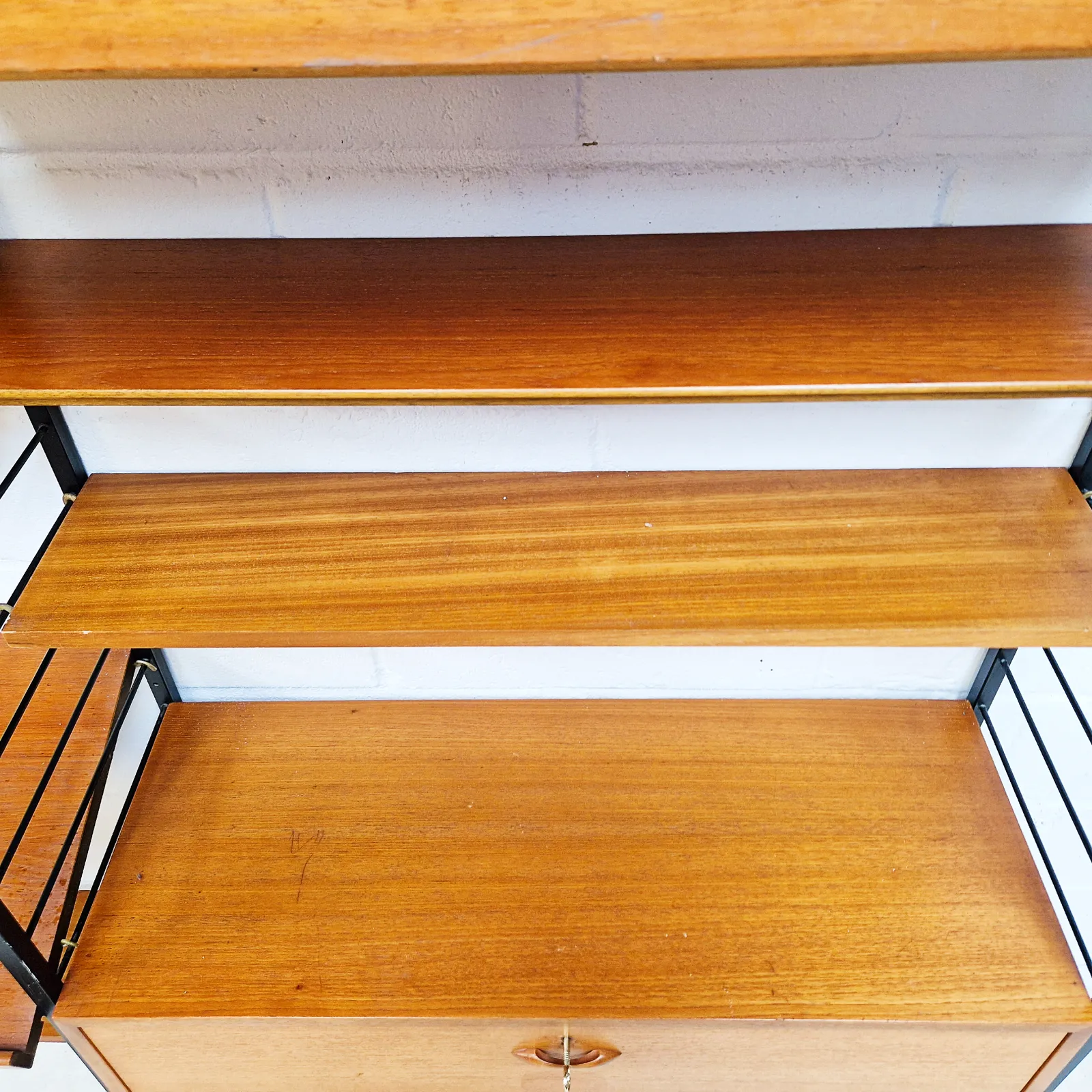 Staples Ladderax Vintage 1960s Mid Century 3 Bay Danish Design Cabinet Sideboard Shelf System Pg099 photo for sale