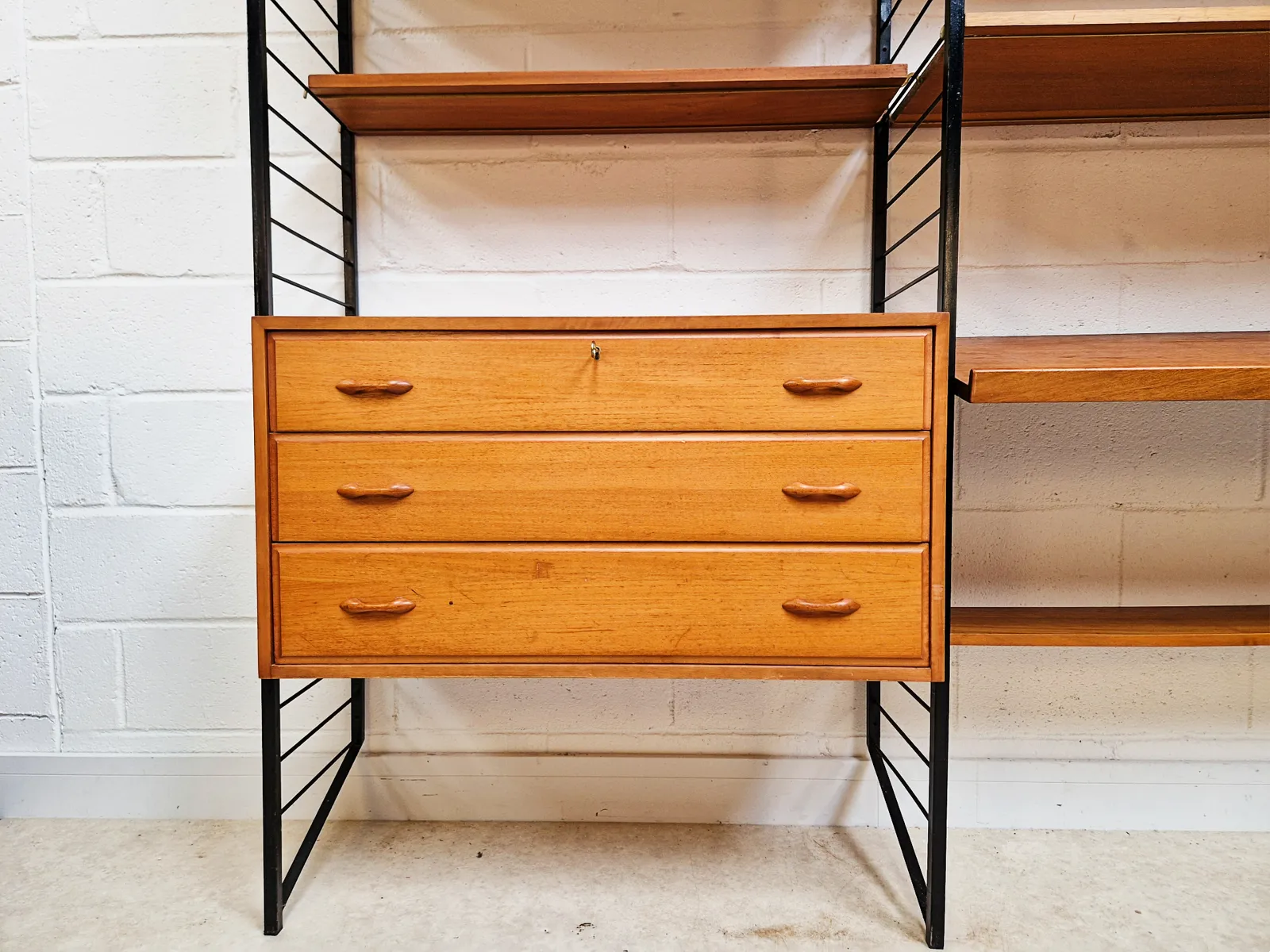 Staples Ladderax Vintage 1960s Mid Century 3 Bay Danish Design Cabinet Sideboard Shelf System Pg099 photo Furniture
