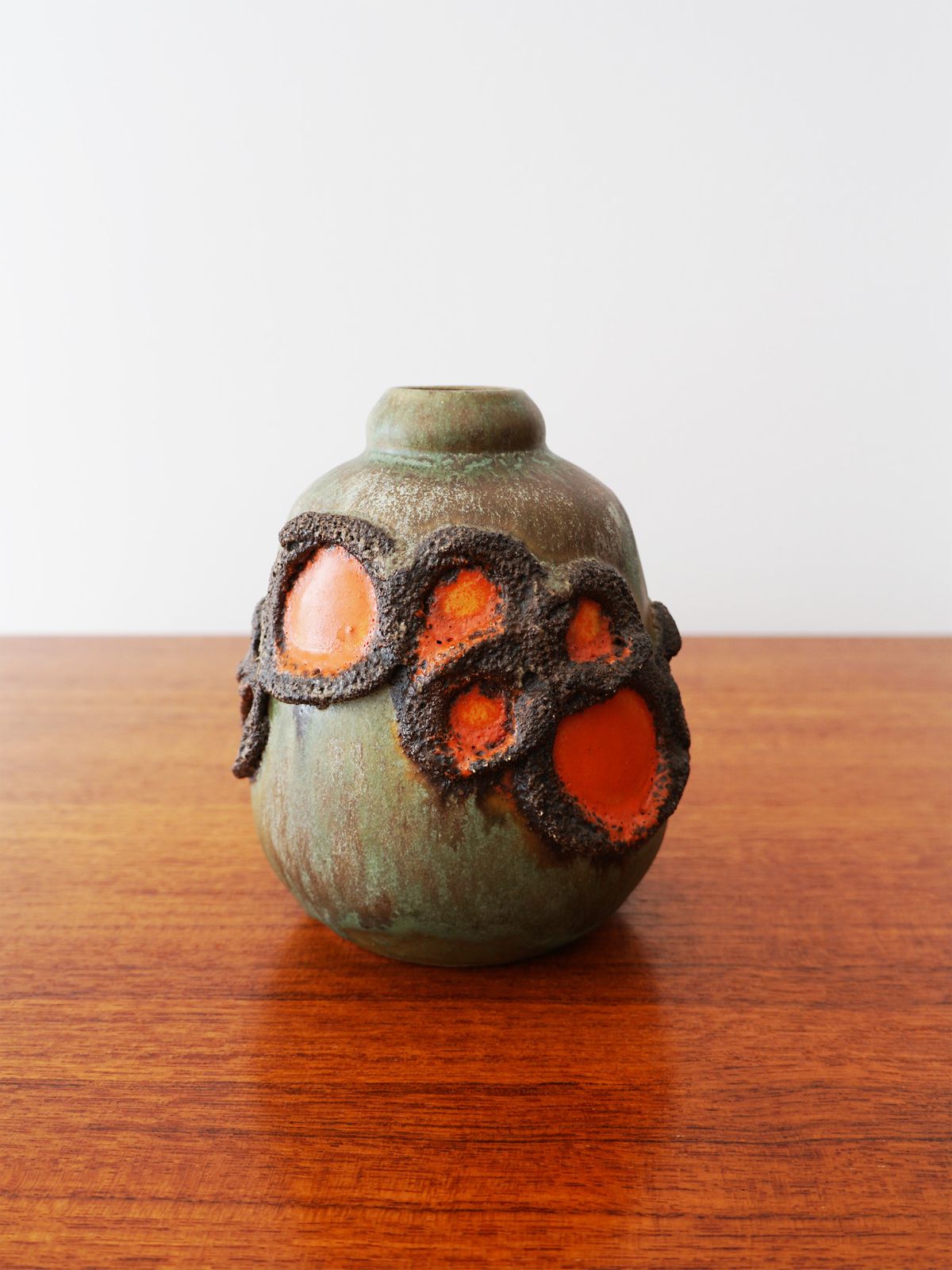 East German Fat Lava Vase By Strehla, 1970s