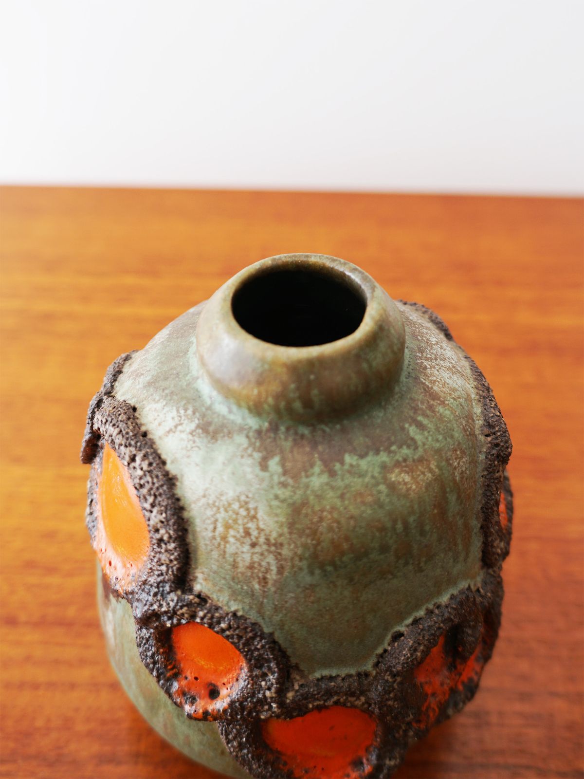 East German Fat Lava Vase By Strehla, 1970s photo for sale