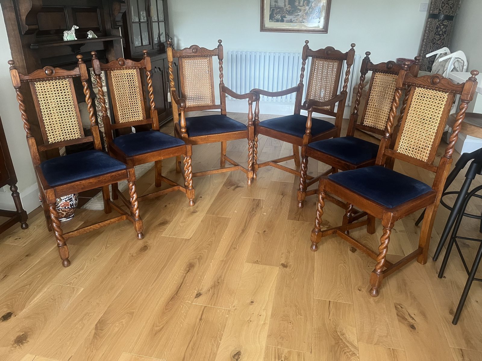 Set Of Six 1920’s Barley Twist Dining Chairs