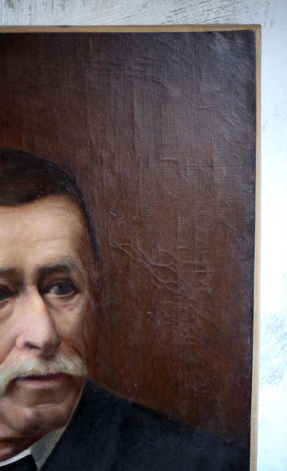 Original Antique Male Portrait Painting French Man Oil On Canvas photo buy