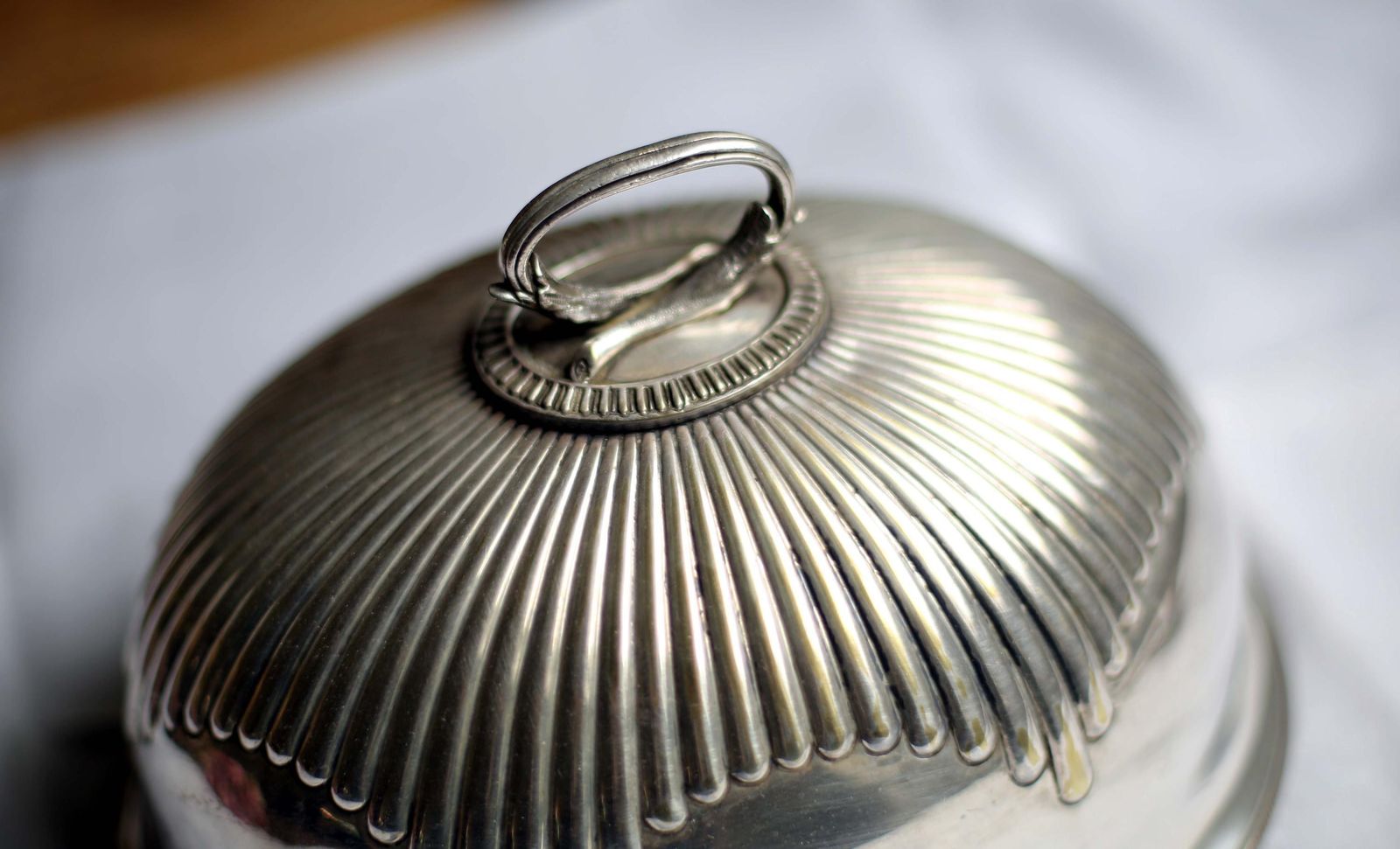 Antique Silver Food Dome Oval Cloche Bell Food Cover Mappin & Webb photo Home Decor