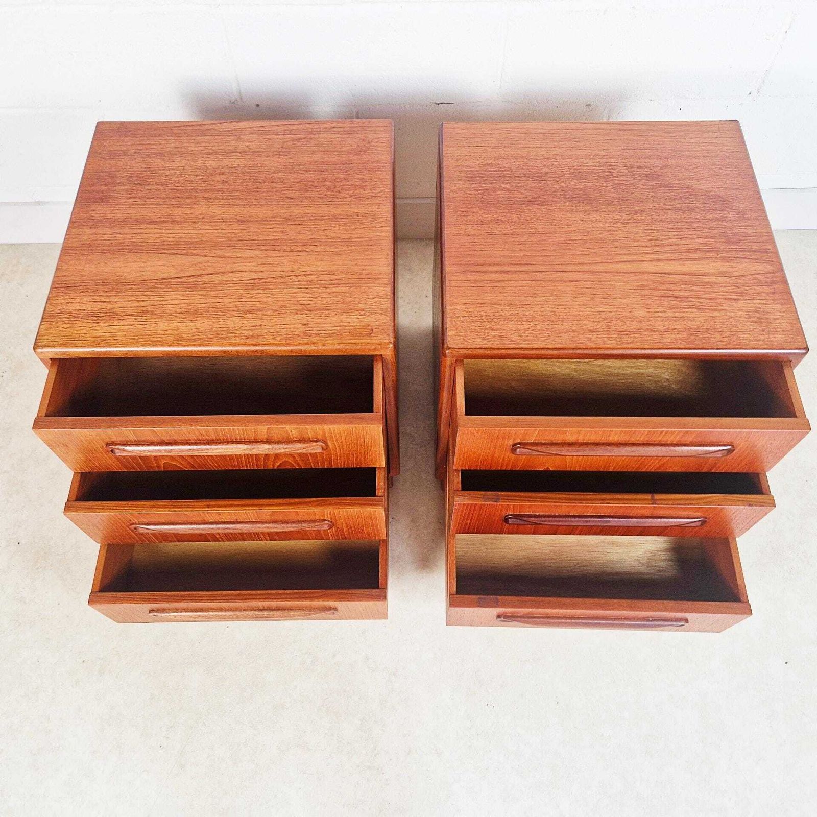 1549.0 V.B Wilkins For G Plan Fresco Tallboy Chest Of Drawers & Bedside Cabinets Bedroom Set Pg193a photo