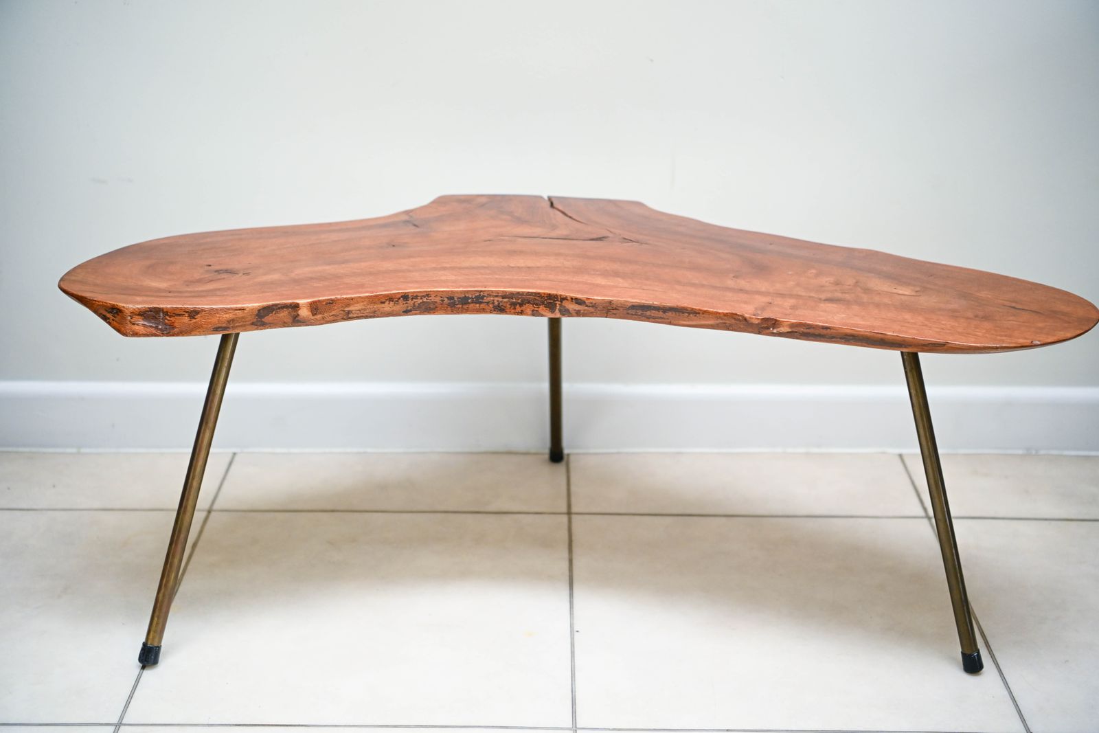 Mid Century Freeform Live Edge Tripod Coffee Table In The Manner Of Carl Auböck, C.1950s/60s photo furniture