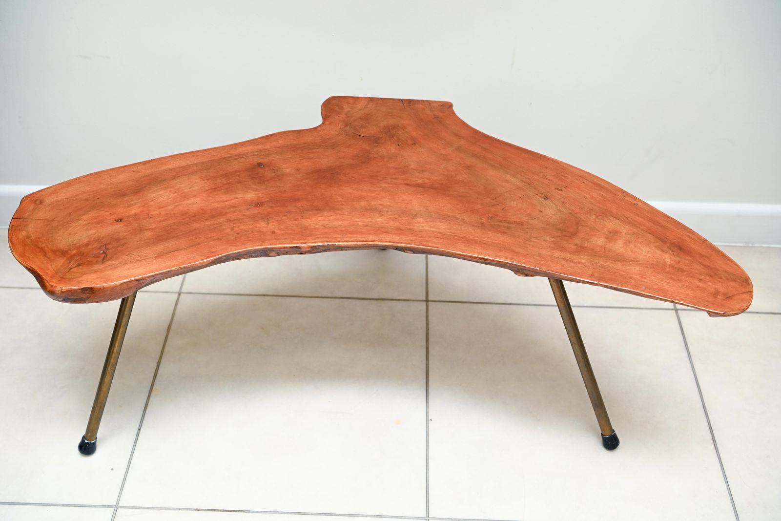Mid Century Freeform Live Edge Tripod Coffee Table In The Manner Of Carl Auböck, C.1950s/60s photo 950.0