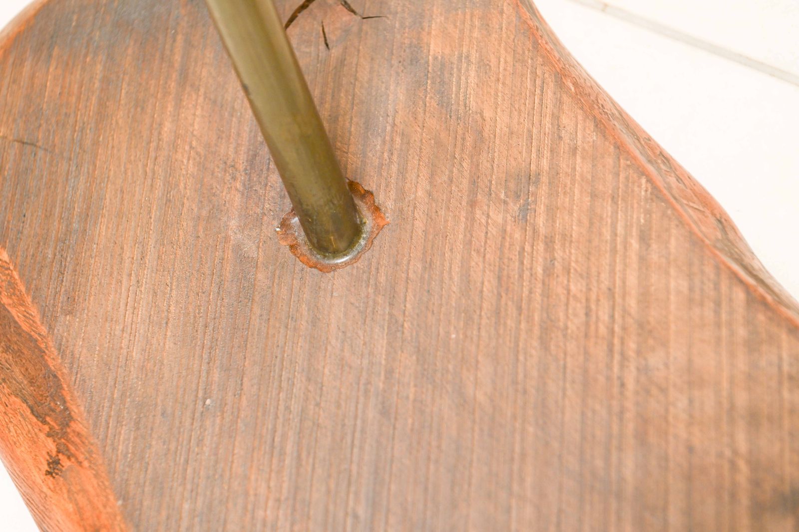 Furniture Mid Century Freeform Live Edge Tripod Coffee Table In The Manner Of Carl Auböck, C.1950s/60s photo