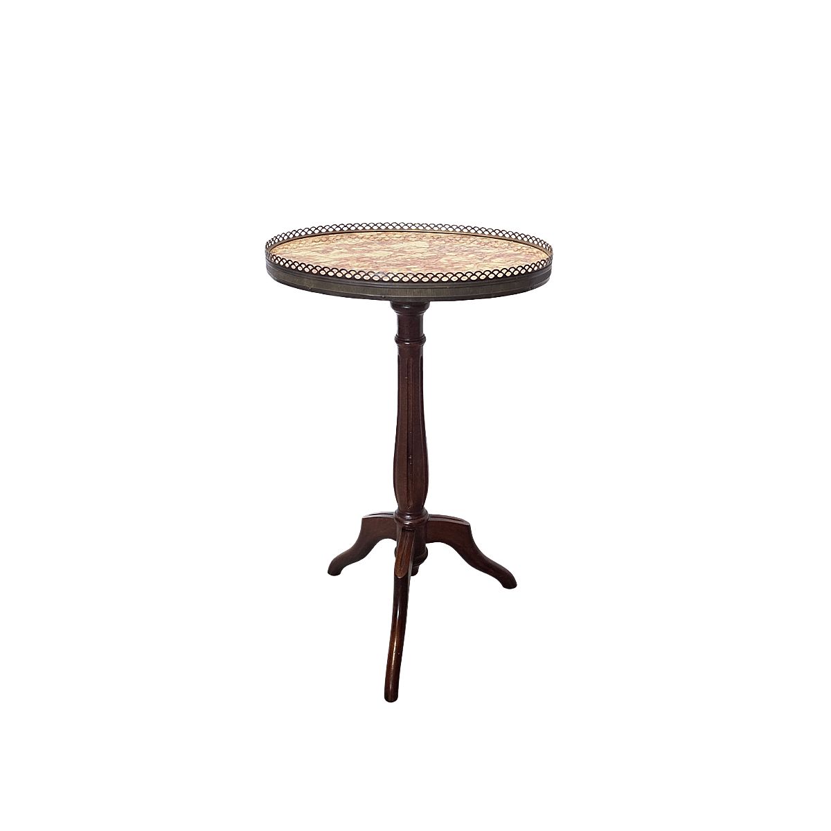 Franse klassieke stijl bijzettafel met marmeren blad, jaren 1960/70