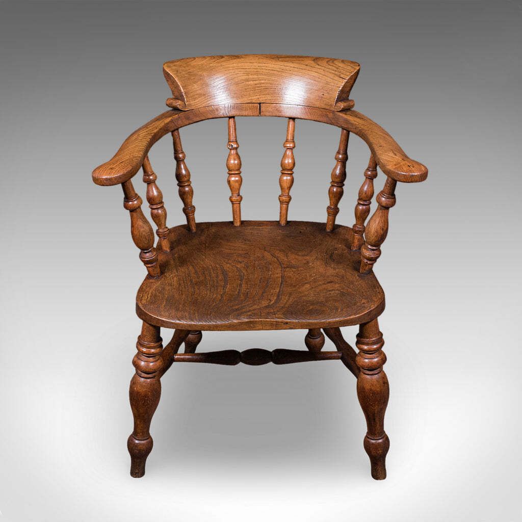 Pair Of Antique Country House Captain's Chairs, English, Smoker's Bow, Victorian. photo 1404.0