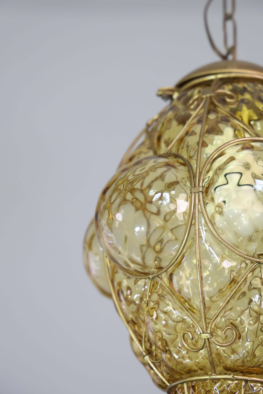 photo furniture Amazing Amber Vintage Venetian Lantern, Seguso Murano Glass, Italy, 1960s
