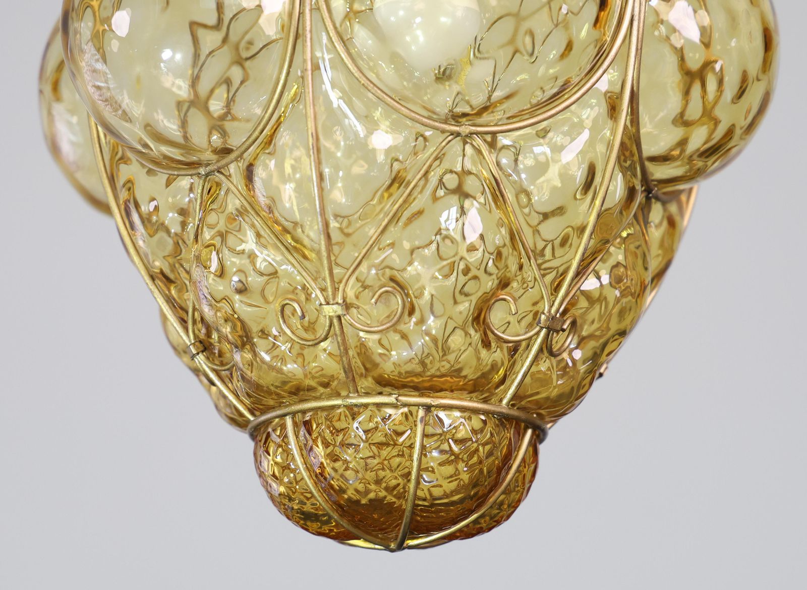 photo vinterior Amazing Amber Vintage Venetian Lantern, Seguso Murano Glass, Italy, 1960s