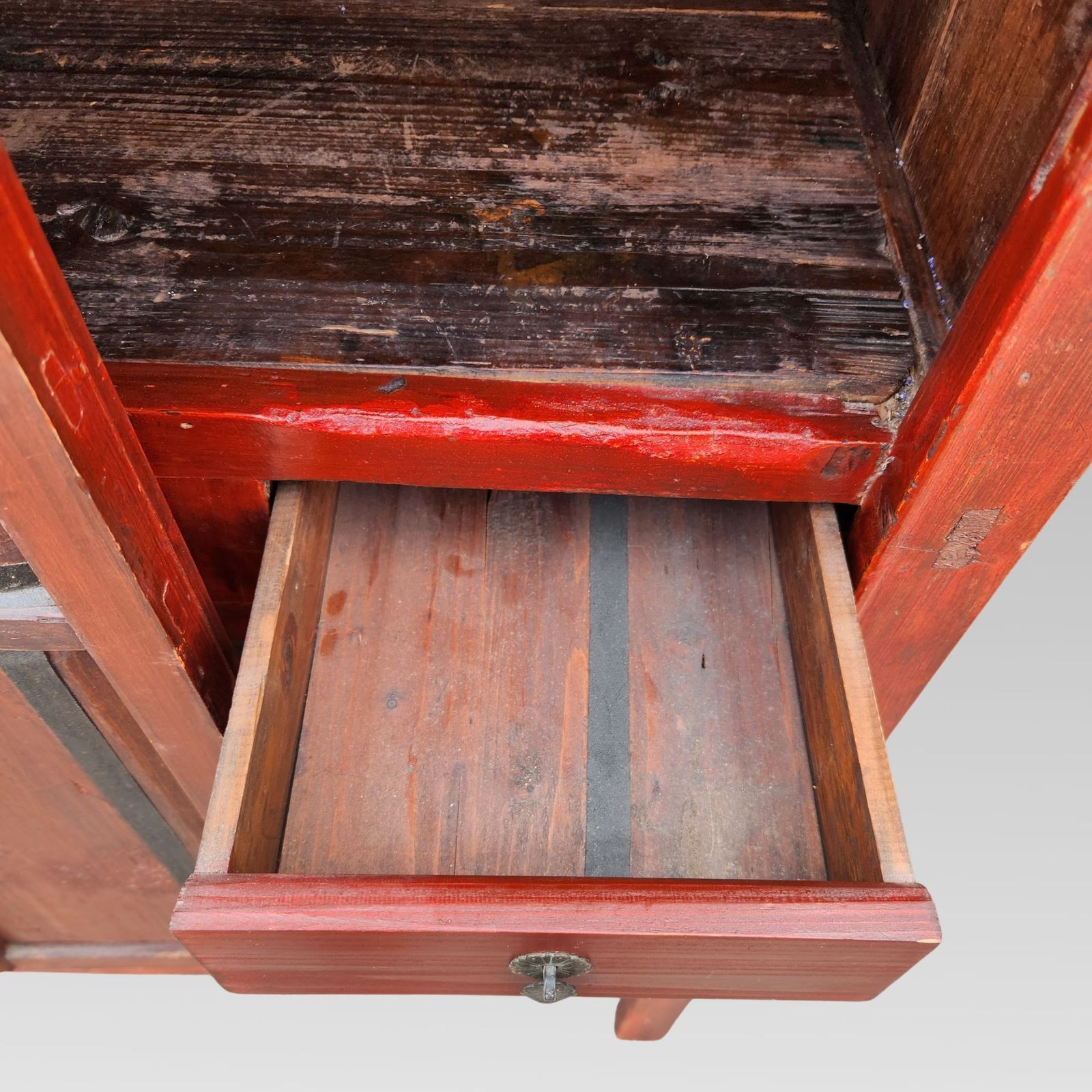photo furniture Exceptional Chinese Chinoiserie Oriental Red Marriage Cabinet