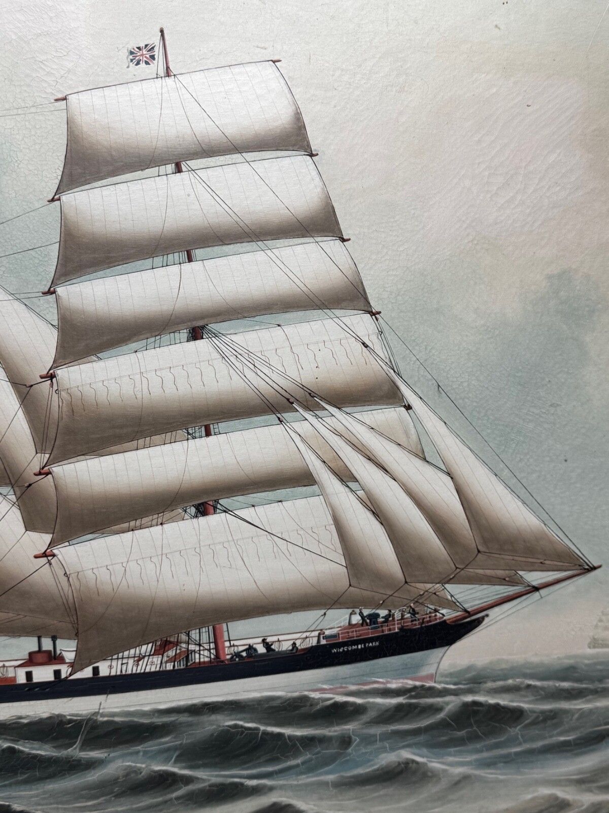 photo buy Maritiem olieschilderij 19e eeuw, Wiscombe Park, schip op weg naar Australië, John Blumer & Co