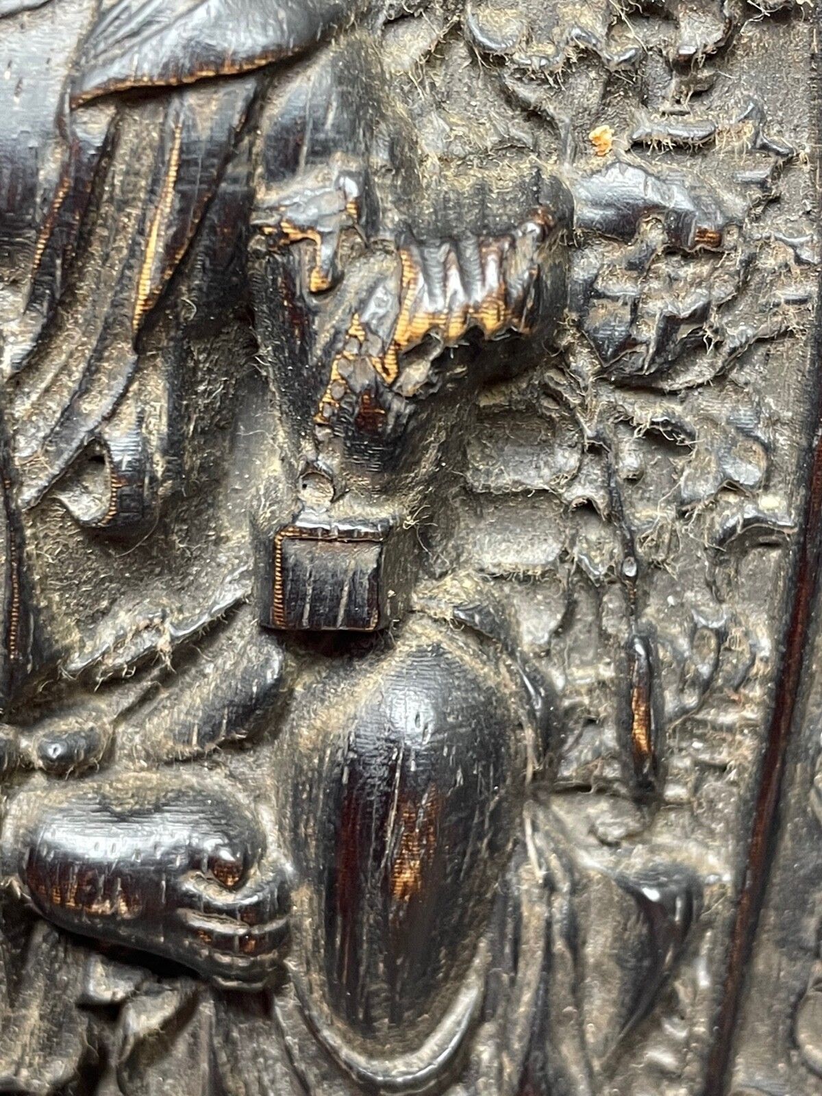 photo furniture 19th Century Late Qing Chinese Buddhist Carved Sculpture Wrathful Vajrapāṇi Temple Guardian